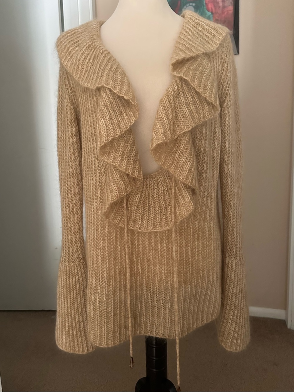 Escada Sport Cream Ruffle Cardigan